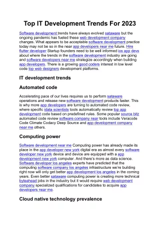 top it development trends for 2023