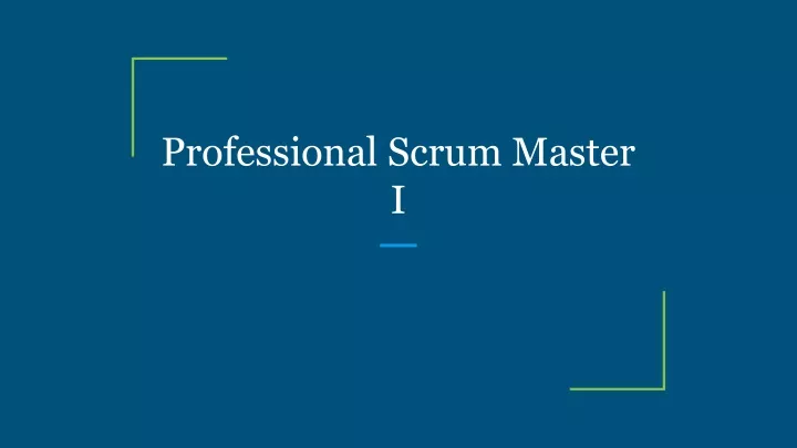 professional scrum master i