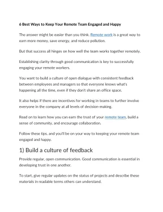 6 Best Ways To Keep Your Remote Team Engaged and Happy (1)