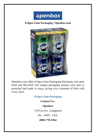 Eclipse Gum Packaging Openbax