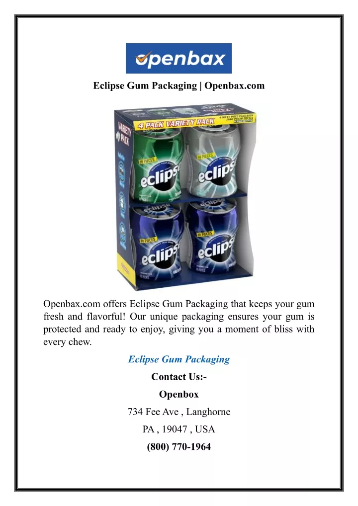eclipse gum packaging openbax com