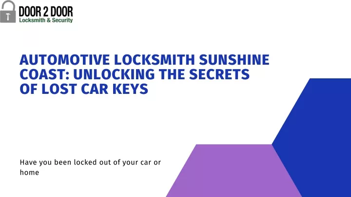 automotive locksmith sunshine coast unlocking