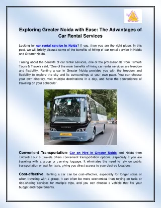 exploring greater noida with ease the advantages