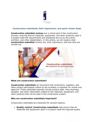construction submittals their importance