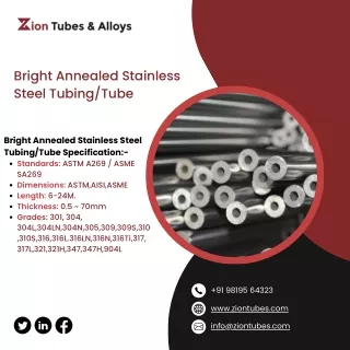 Stainless Steel Coil Tube | Stainless Steel Electropolished Tubes | Tube - Zion