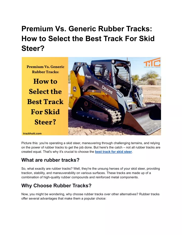 premium vs generic rubber tracks how to select