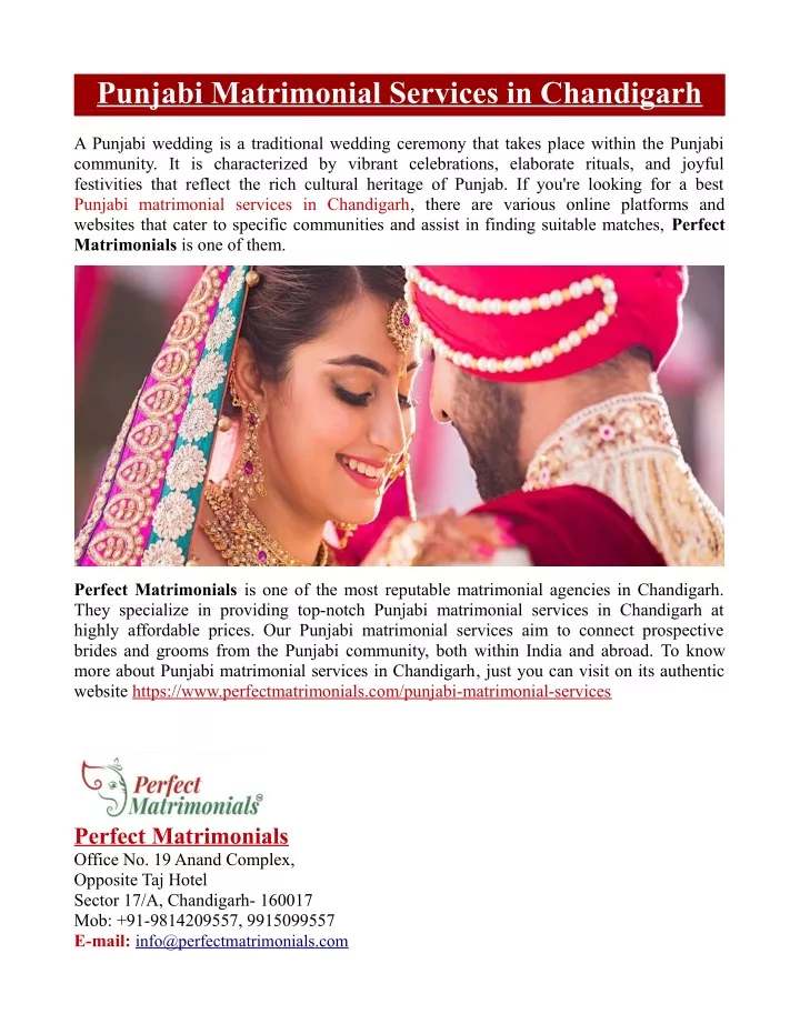 punjabi matrimonial services in chandigarh