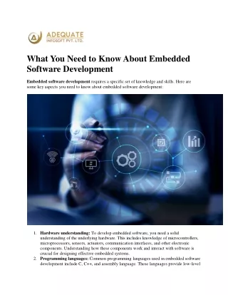 What You Need to Know About Embedded Software Development