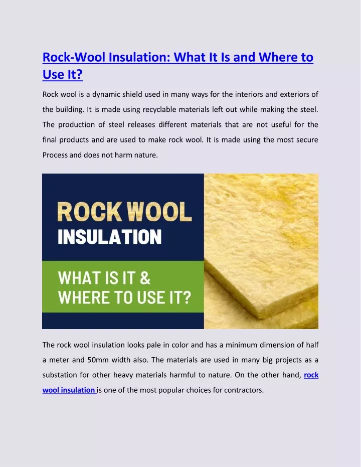 rock wool insulation what it is and where to use it