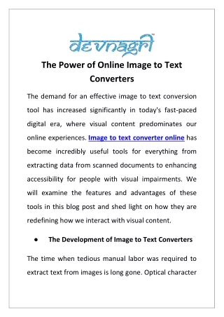 the power of online image to text converters