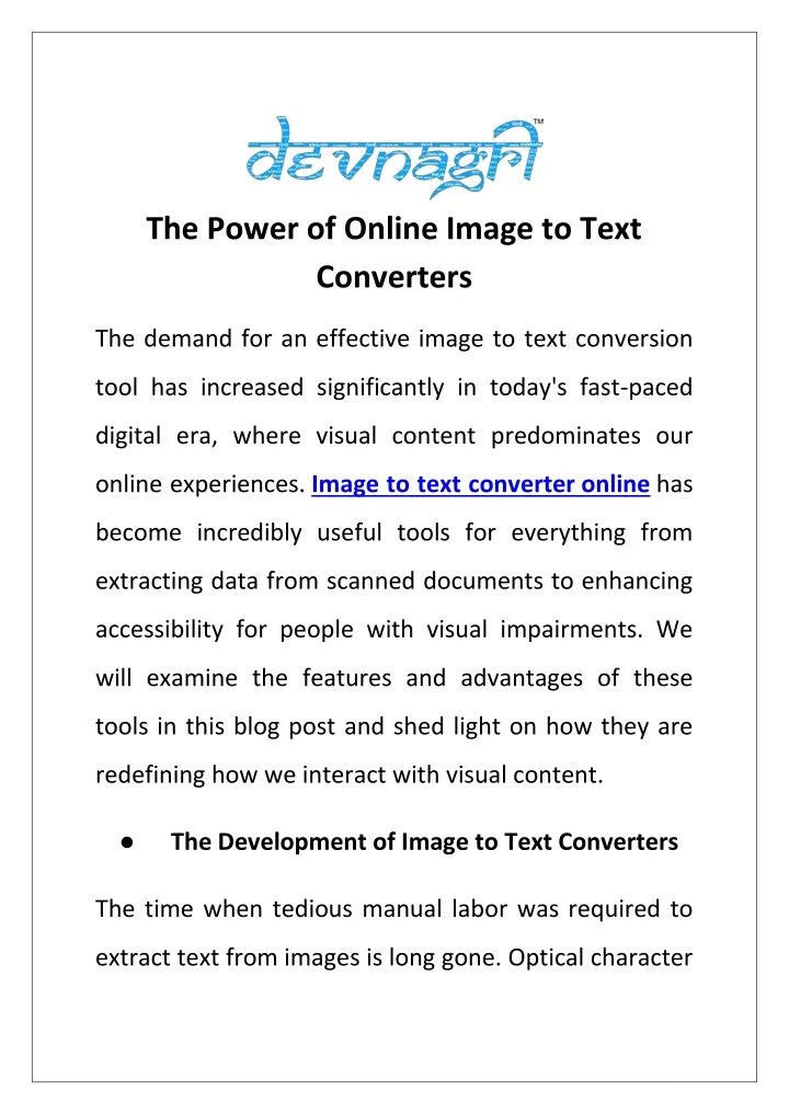 the power of online image to text converters