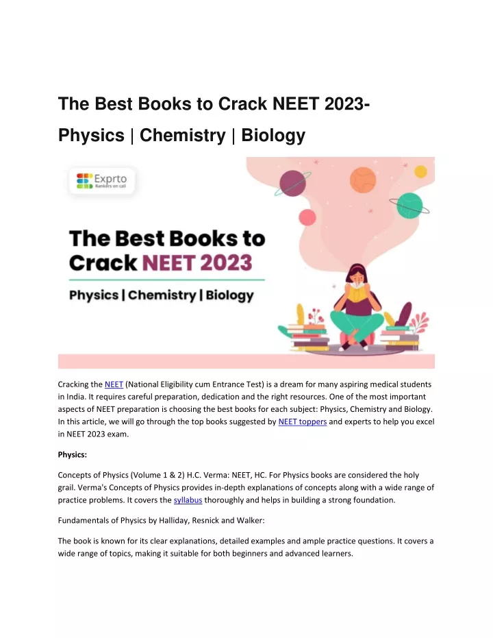 the best books to crack neet 2023