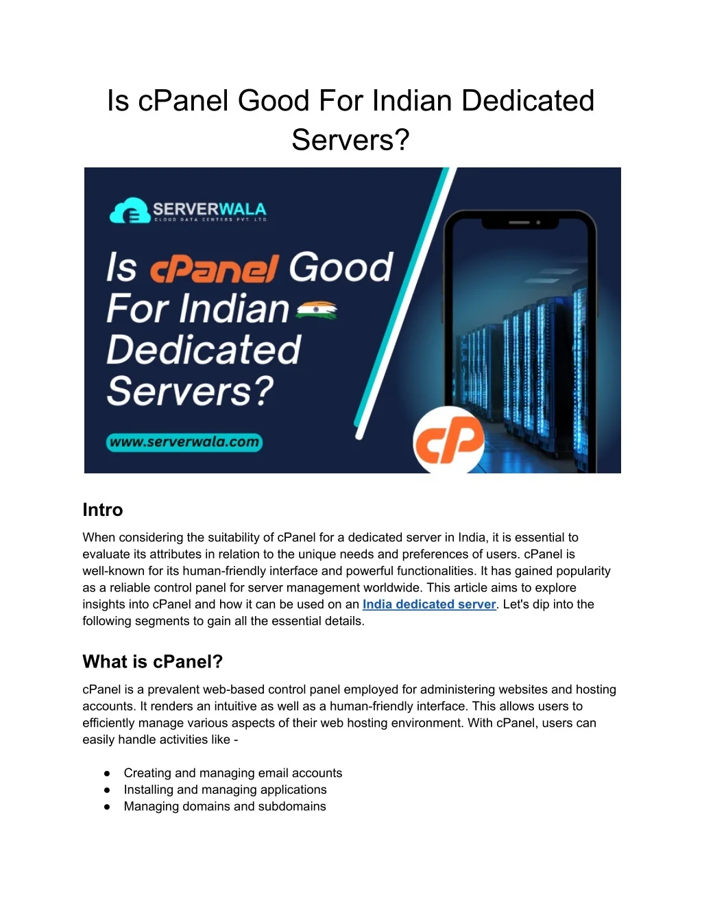 PPT - cPanel good for Indian Dedicated Servers PowerPoint Presentation ...