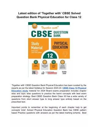 latest edition of together with cbse solved