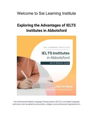 welcome to sai learning institute