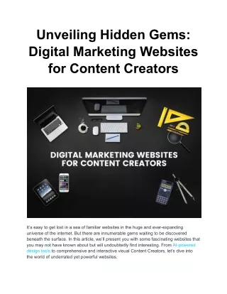 Unveiling Hidden Gems_ Digital Marketing Websites for Content Creators