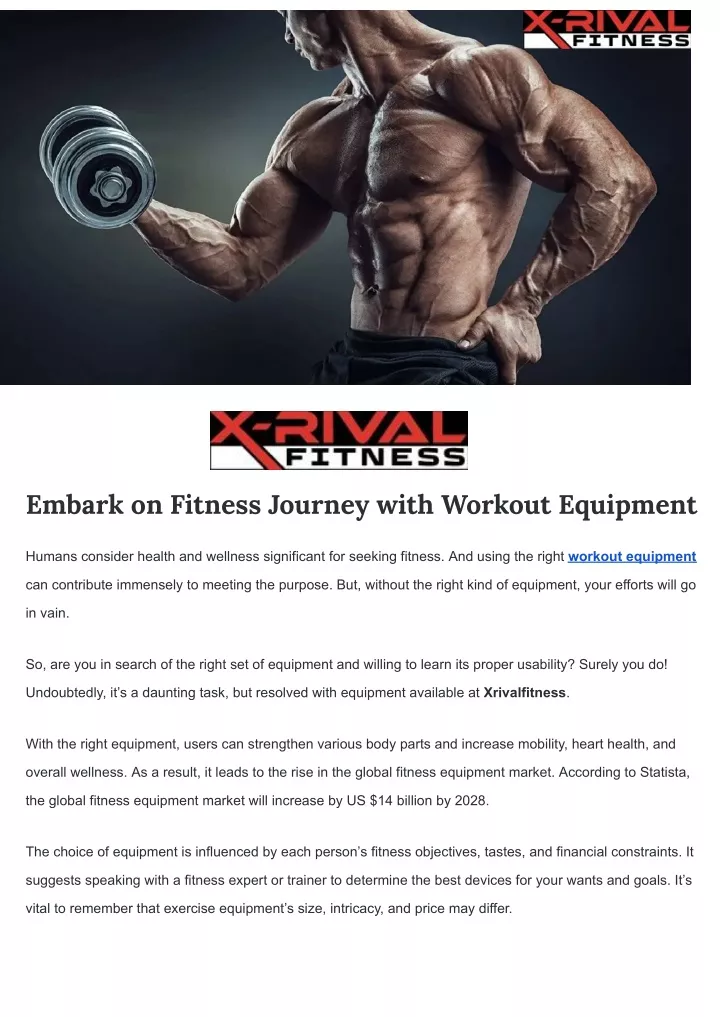 embark on fitness journey with workout equipment