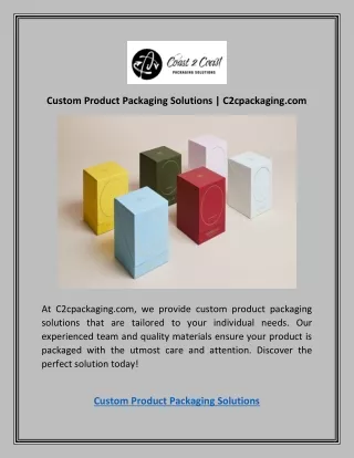custom product packaging solutions c2cpackaging