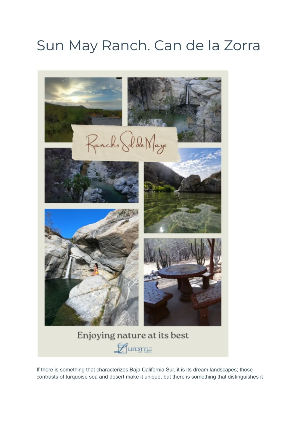 PPT - Sun May Ranch. Can de la Zorra PowerPoint Presentation, free ...