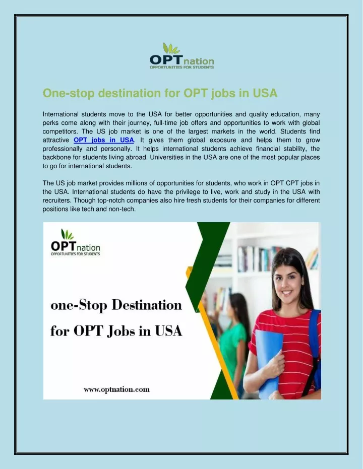 one stop destination for opt jobs