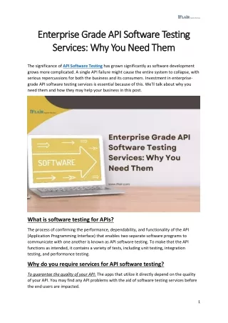 enterprise grade api software testing enterprise