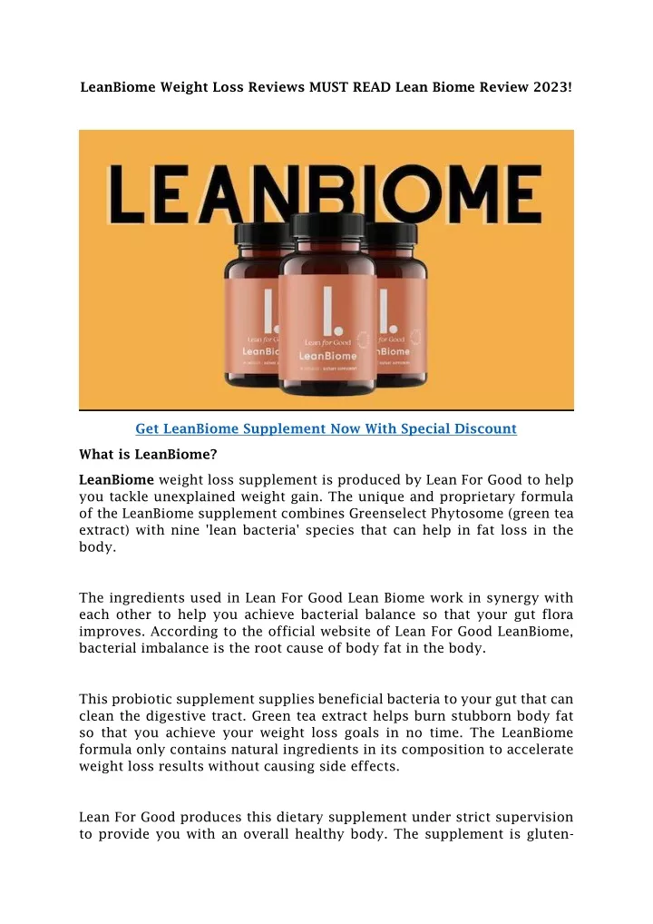 leanbiome weight loss reviews must read lean