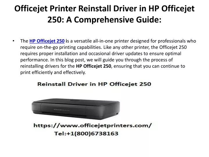 officejet printer reinstall driver in hp officejet 250 a comprehensive guide