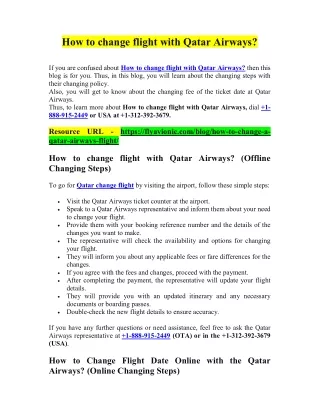 how to change flight with qatar airways