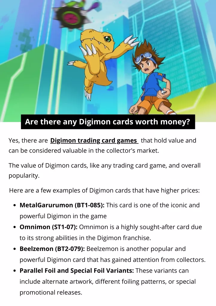 are there any digimon cards worth money