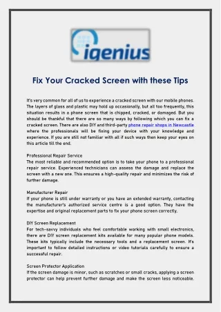 fix your cracked screen with these tips