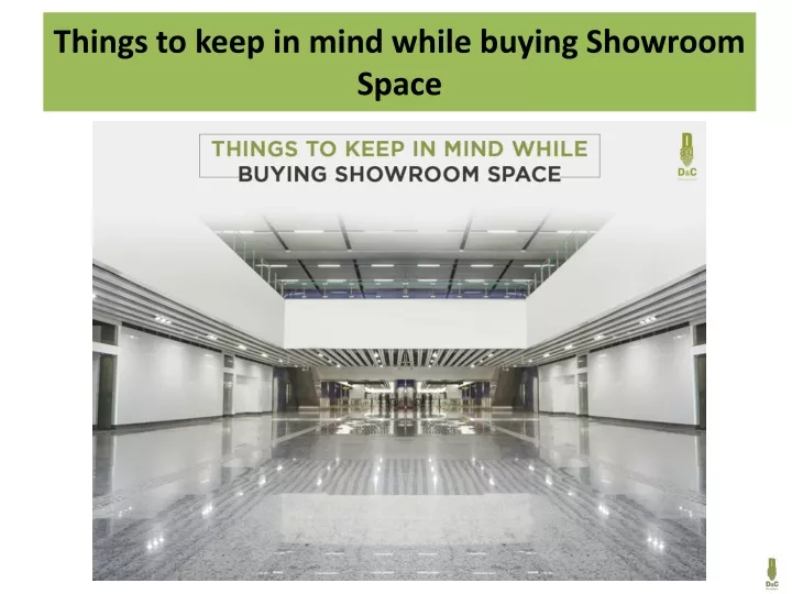 things to keep in mind while buying showroom space
