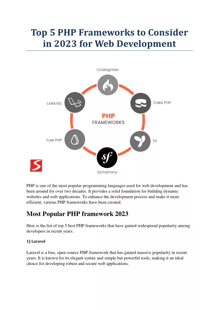 top 5 php frameworks to consider in 2023