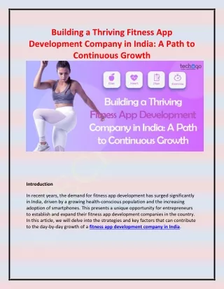 building a thriving fitness app development