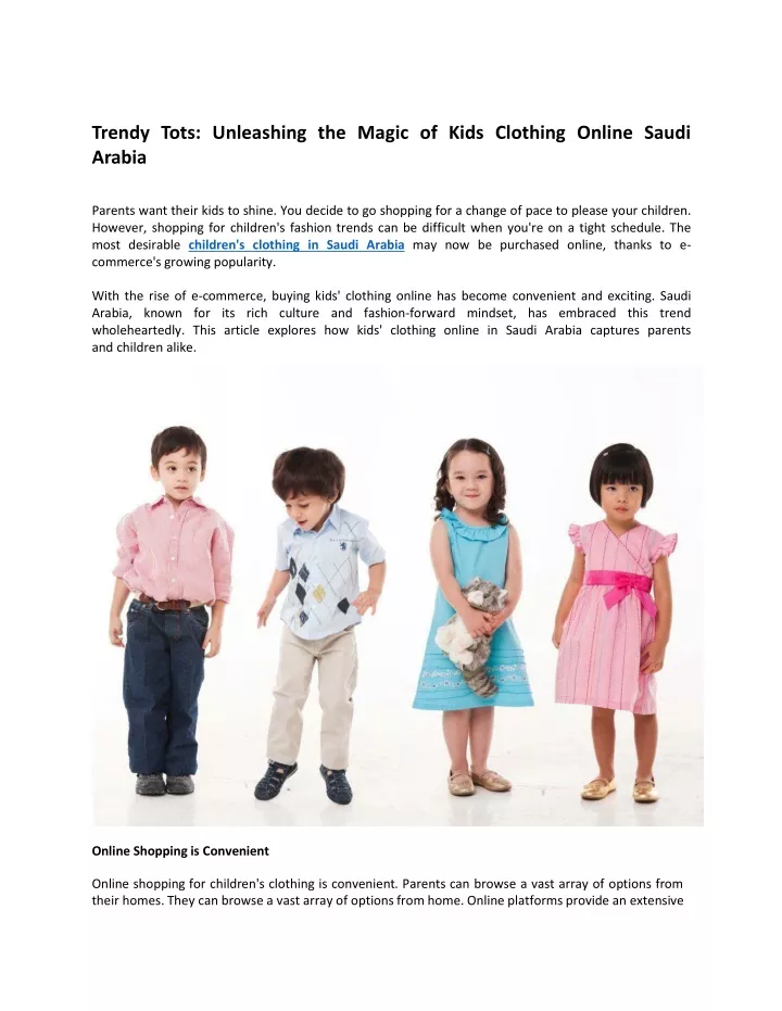 trendy tots unleashing the magic of kids clothing