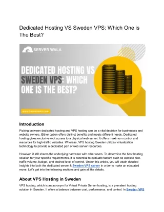 Dedicated Hosting VS VPS Hosting in Sweden_ Which One is The Best