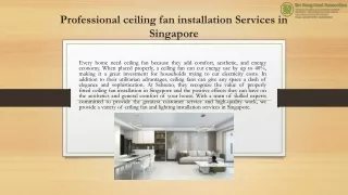 Professional ceiling fan installation Services in Singapore