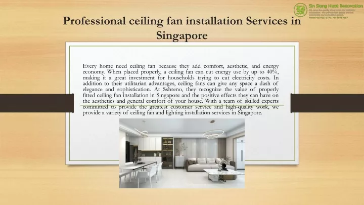 professional ceiling fan installation services in singapore
