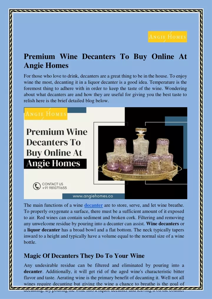 premium wine decanters to buy online at angie