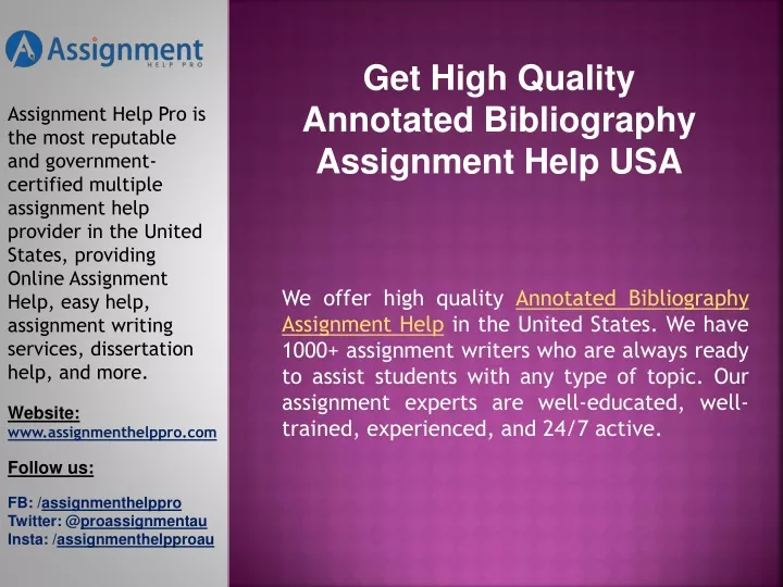 get high quality annotated bibliography