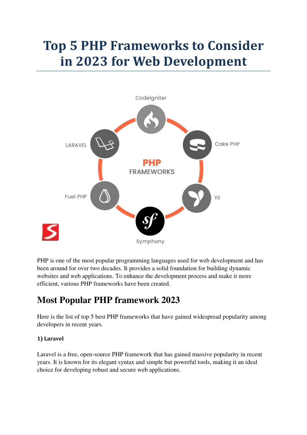 Ppt Top 5 Php Frameworks To Consider In 2023 For Web Development