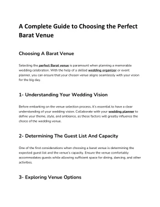 a complete guide to choosing the perfect barat