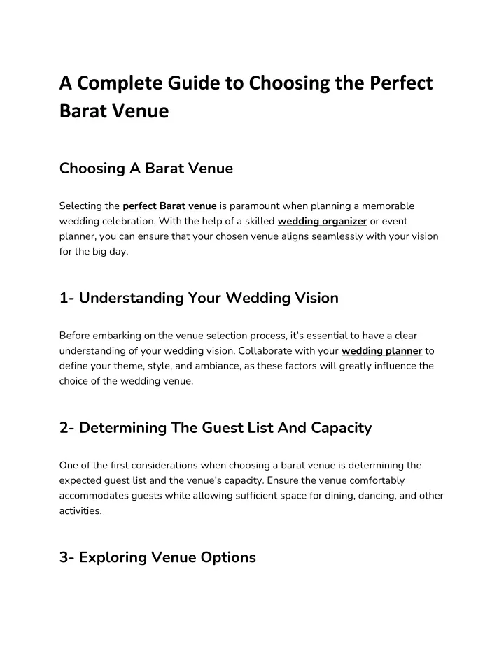 a complete guide to choosing the perfect barat
