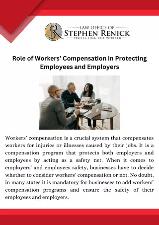 Role of Workers’ Compensation in Protecting Employees and Employers