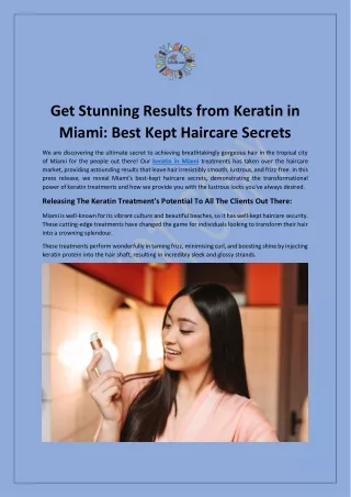 Get Stunning Results From Keratin In Miami Best Kept Haircare Secrets