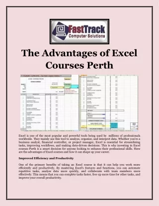 The Advantages of Excel Courses Perth
