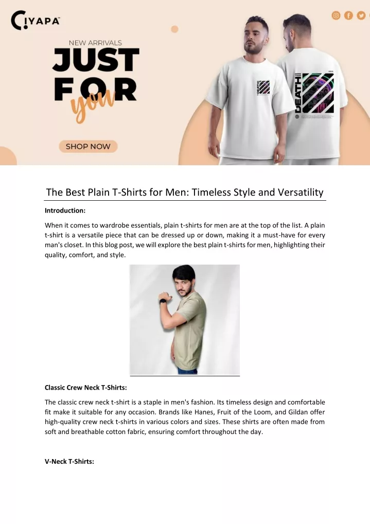 the best plain t shirts for men timeless style