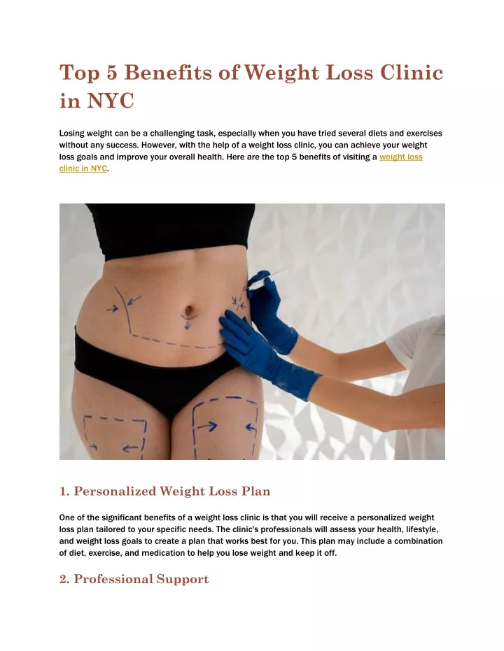 top 5 benefits of weight loss clinic