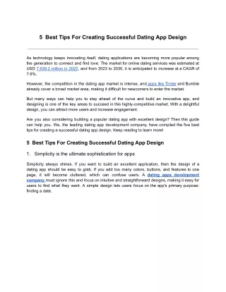 5 best tips for creating successful dating