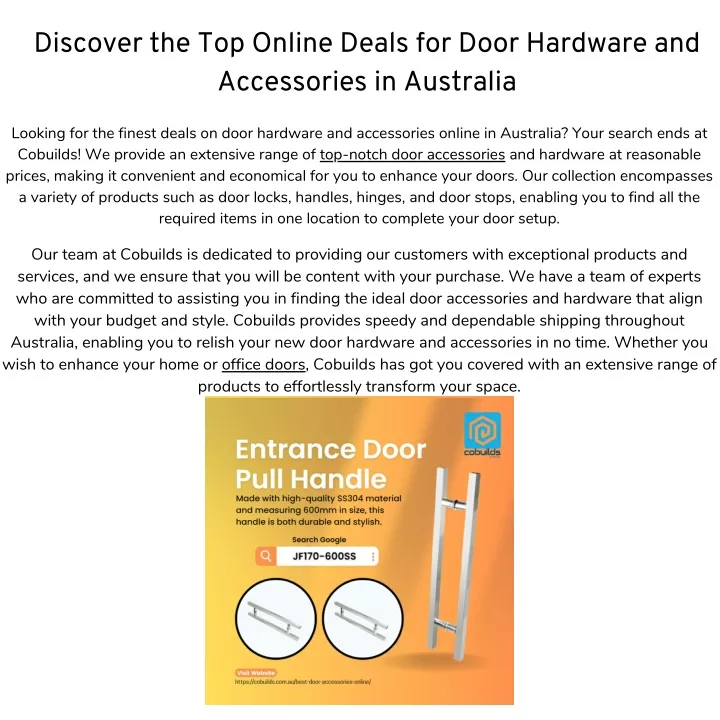 discover the top online deals for door hardware