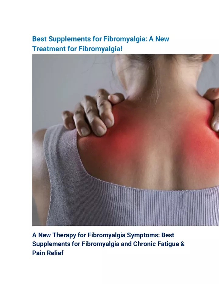 best supplements for fibromyalgia a new treatment
